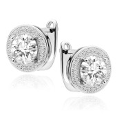 Cercei argint cu tortita si pietre DiAmanti Z1072D_W-DIA
